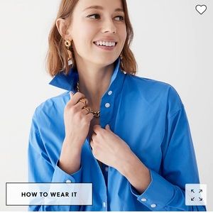 Relaxed-fit Cropped Cotton Poplin Shirt